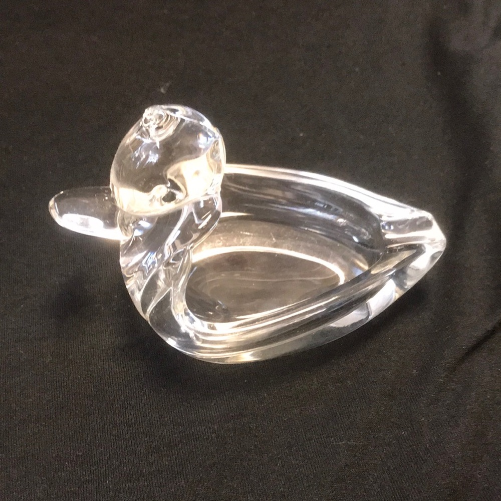 Vintage 40's Duncan‎ & Miller Pall Mall Clear Crystal Duck Ashtray